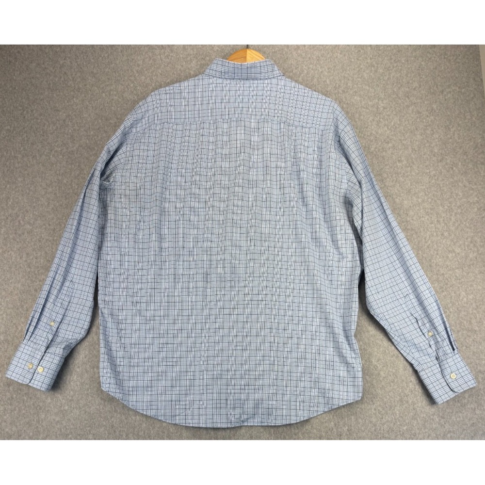 Peter Millar Shirt Mens XL Blue‎ Plaid Summer Comfort Performance Long Sleeve - Picture 3 of 9